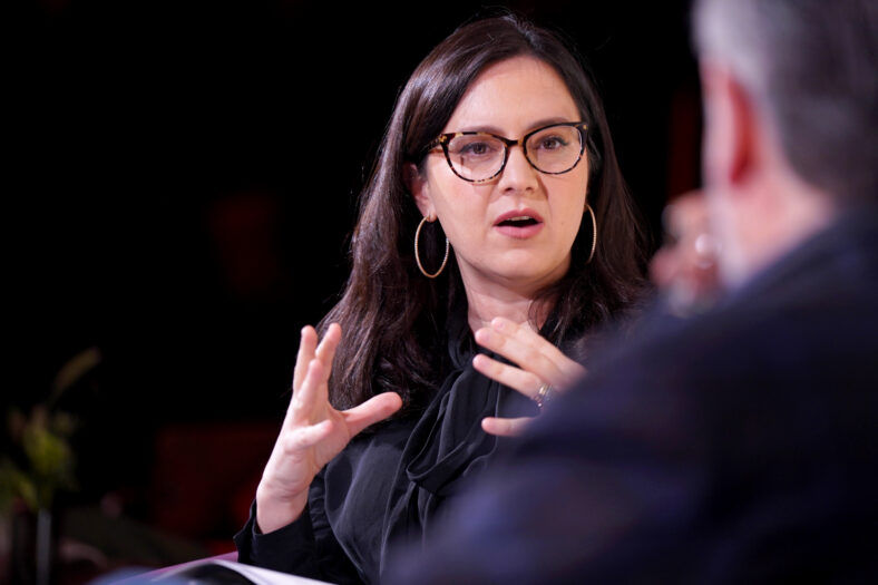 Bari Weiss at speaking engagement