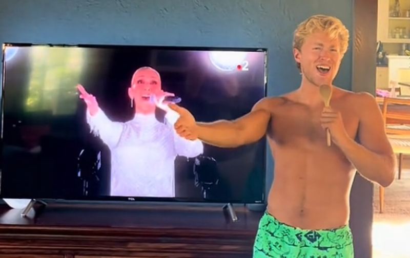 Jeopardy’s Drew Goins Goes Shirtless While Proving His Love of Celine Dion – Watch the TikTok Video!