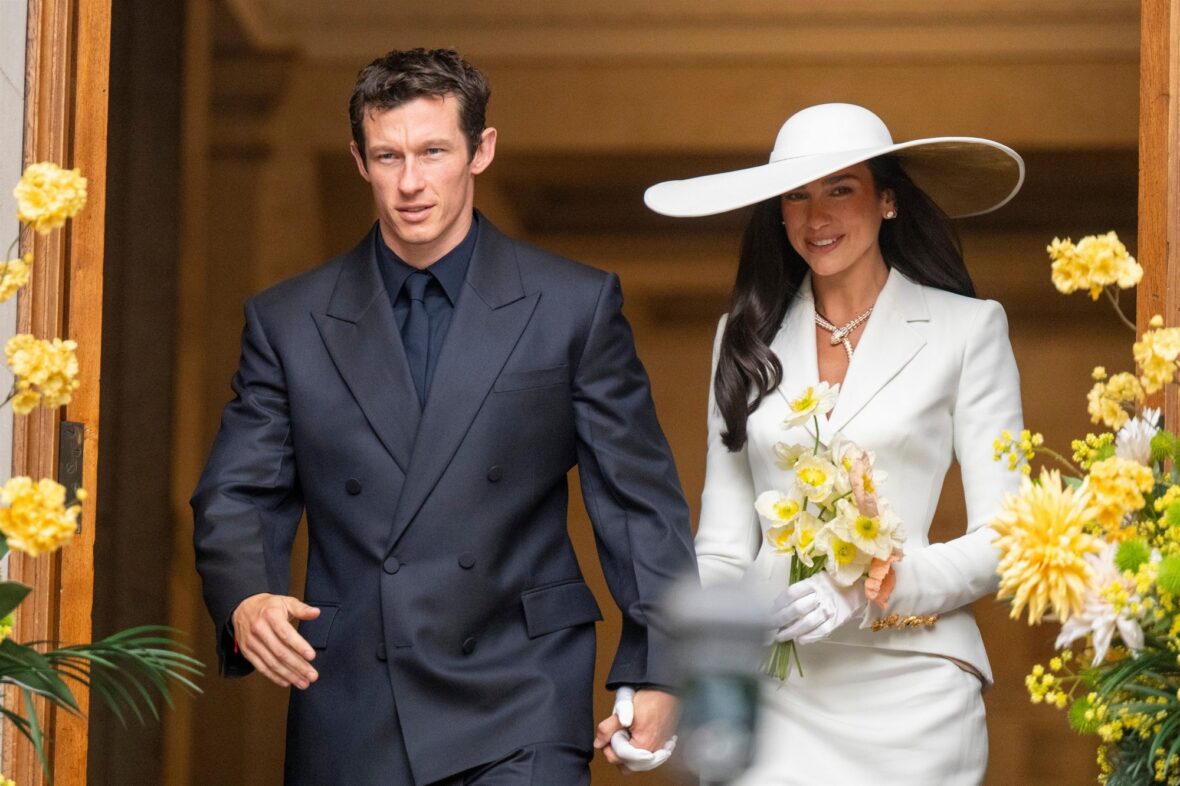 Dua Lipa and Callum Turner wedding photos