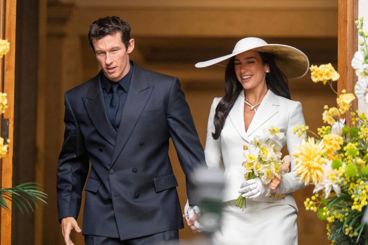 Dua Lipa and Callum Turner wedding photos