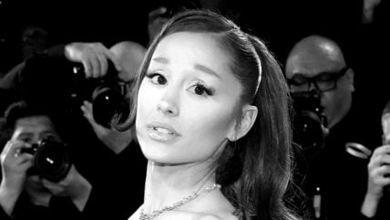 Ariana Grande in black and white
