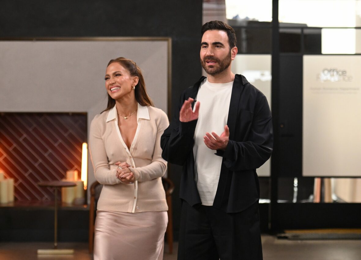 Jennifer Lopez and Brett Goldstein at "Office Romance" speed dating event