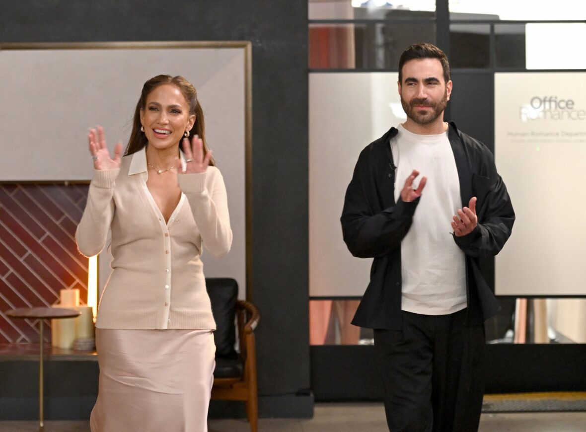 Jennifer Lopez and Brett Goldstein at "Office Romance" speed dating event