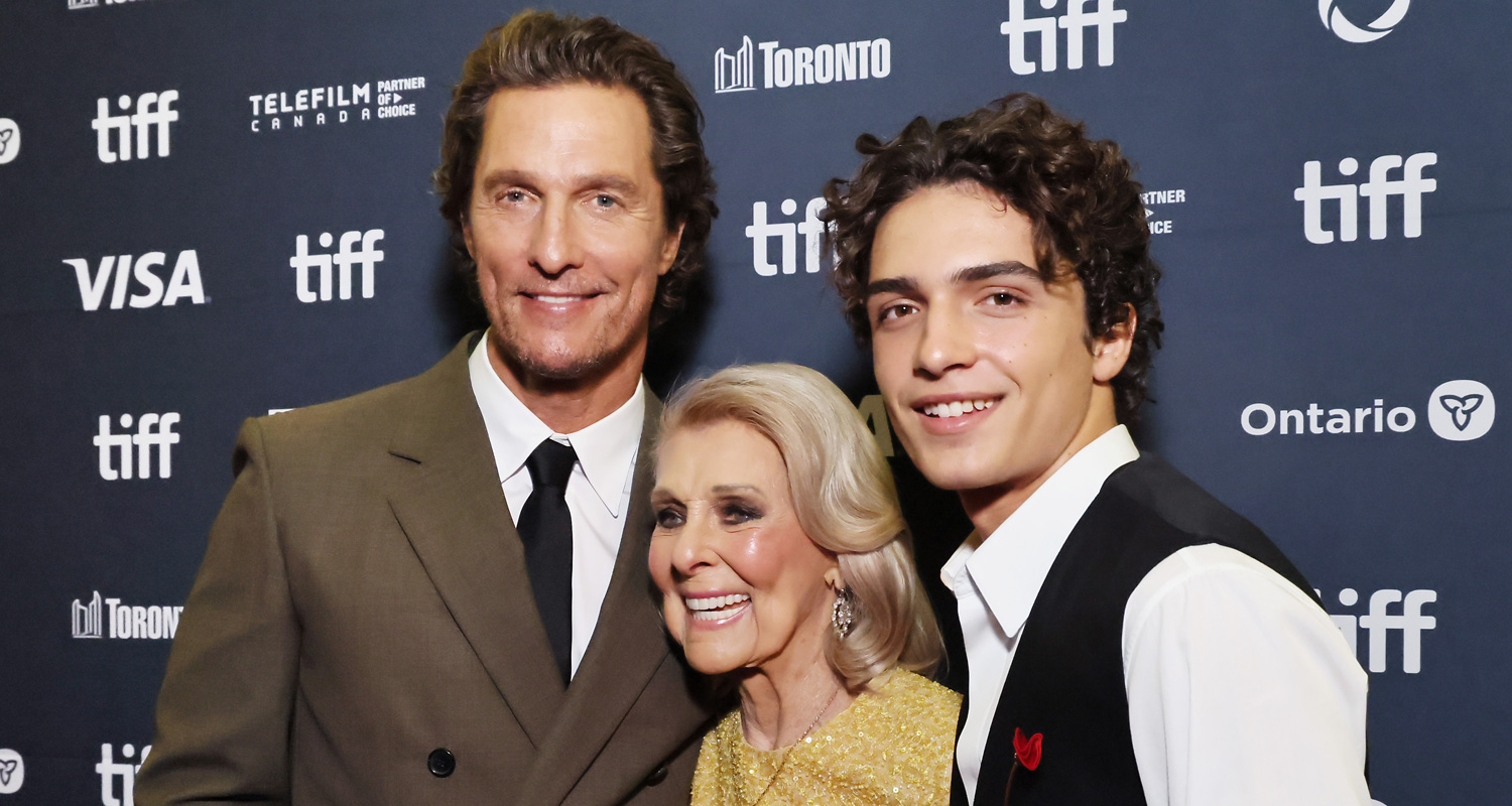 Matthew McConaughey, Son Levi & Mom Kay Attend TIFF Premiere of Their New Movie ‘The Lost Bus’