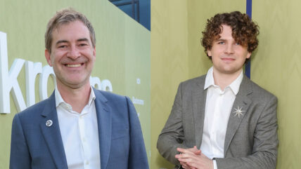 Mark Duplass and Kane Parsons at Backrooms premiere